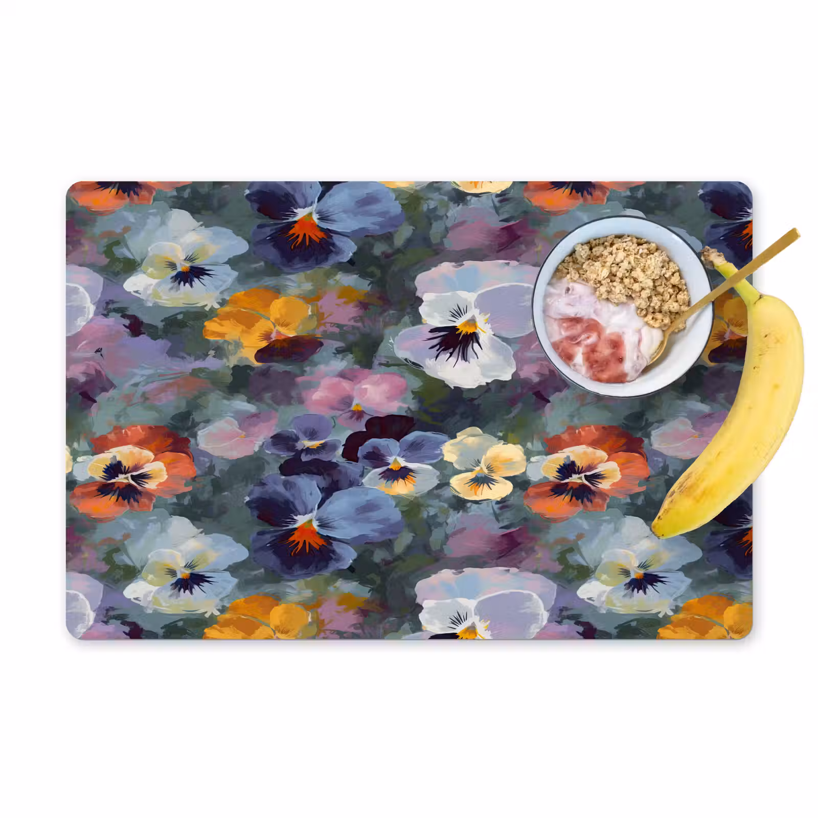 Placemat - 6 stuks - Pastel - Viooltjes - Groen - Patroon — 1