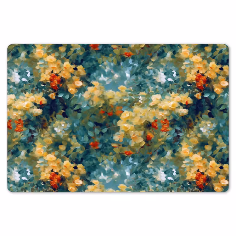Placemat - 6 stuks - Geel - Bloemen - Groen - Bladeren — 7