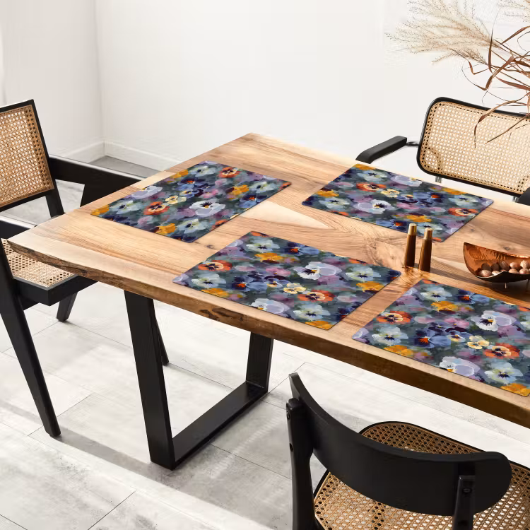 Placemat - 6 stuks - Pastel - Viooltjes - Groen - Patroon — 5