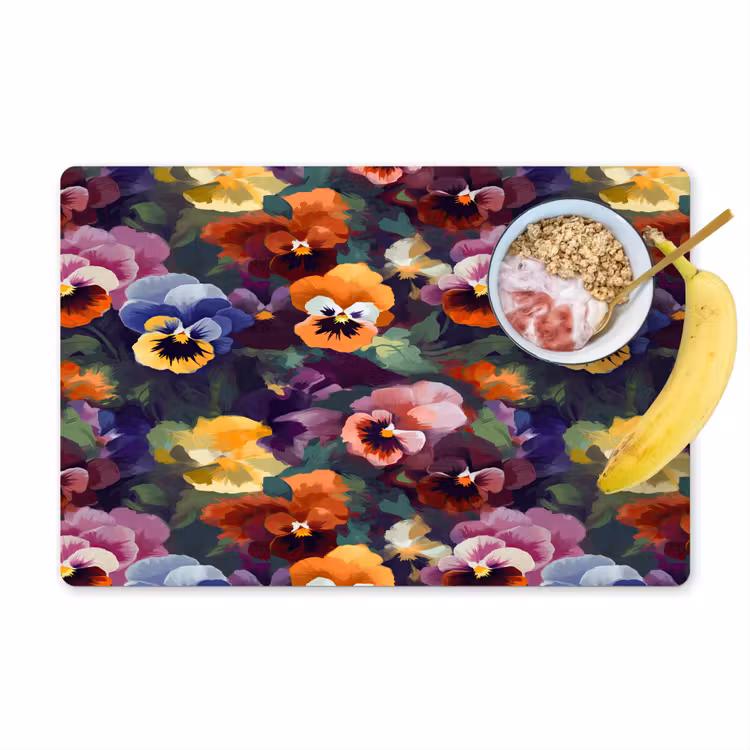 Placemat - 6 stuks - Viooltjes - Kleuren - Bloemblaadjes — 1