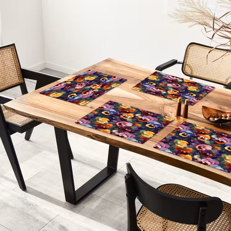 Placemat - 6 stuks - Viooltjes - Kleuren - Bloemblaadjes — 5