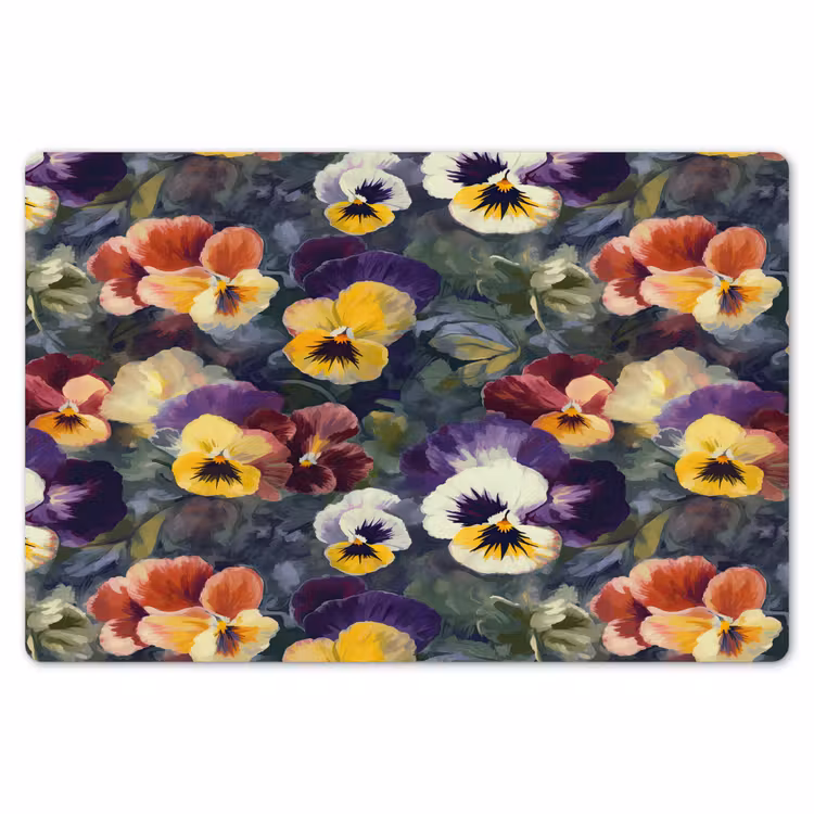 Placemat - 6 stuks - Viooltjes - Paars - Geel - Groen — 7