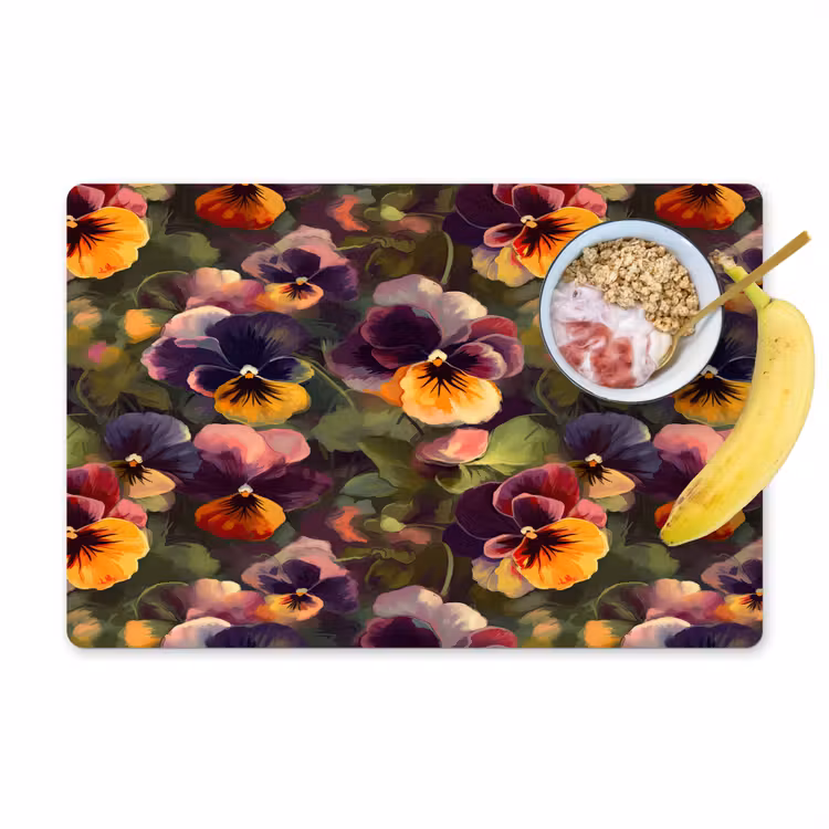 Placemat - 6 stuks - Warm - Patroon - Penseel - Viooltjes — 1