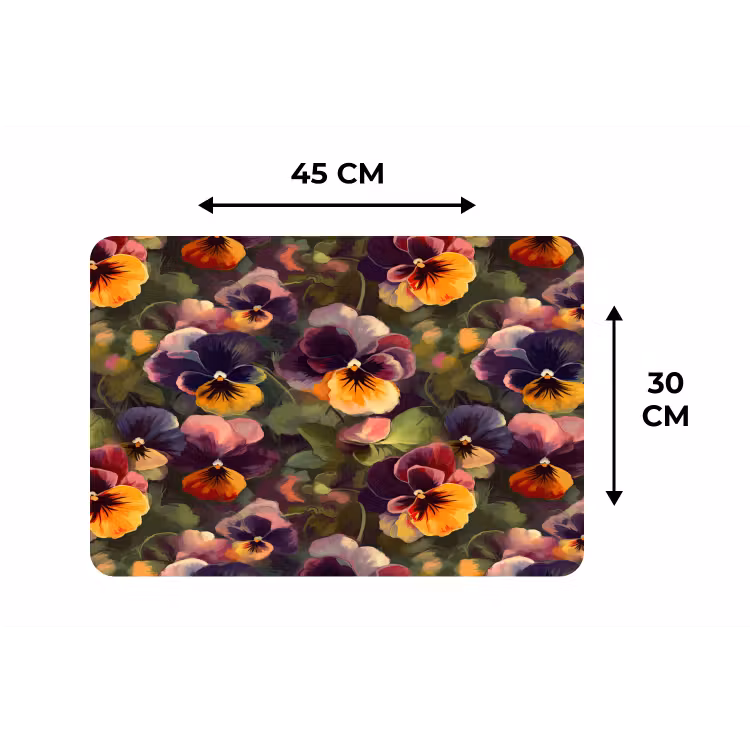 Placemat - 6 stuks - Warm - Patroon - Penseel - Viooltjes — 3