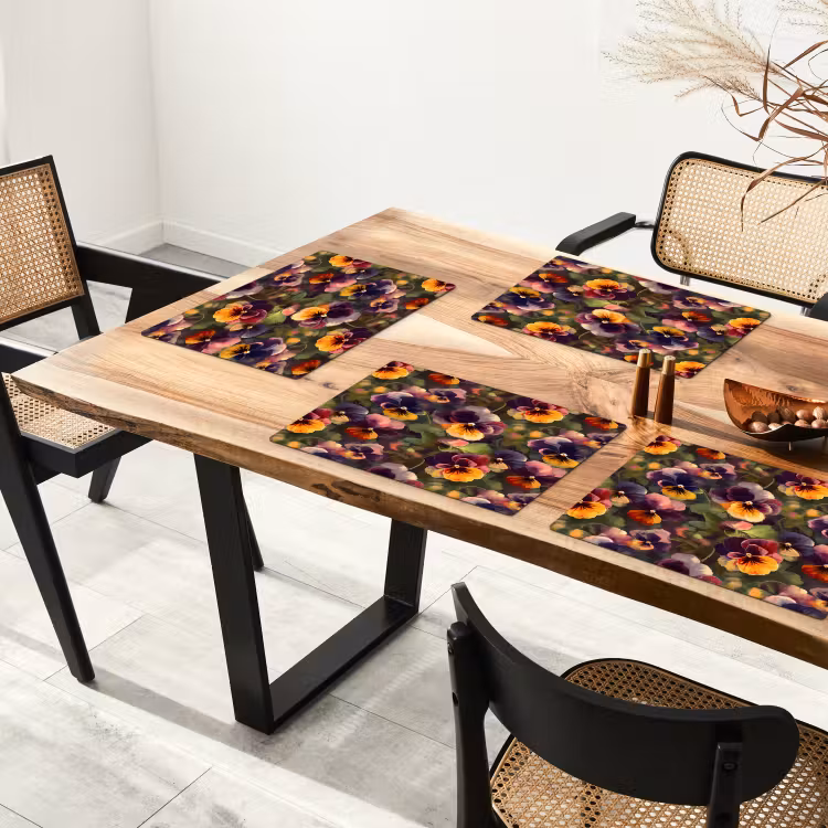 Placemat - 6 stuks - Warm - Patroon - Penseel - Viooltjes — 5