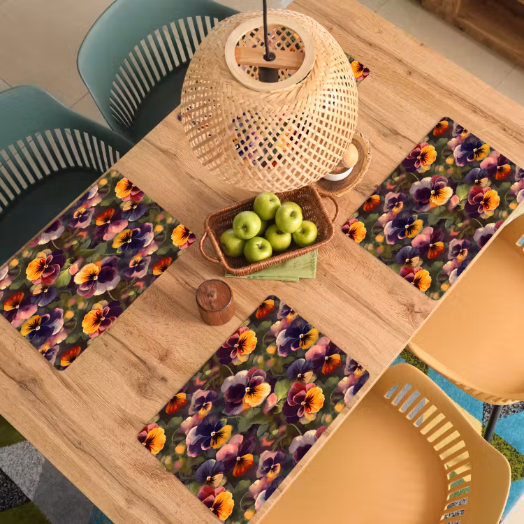 Placemat - 6 stuks - Warm - Patroon - Penseel - Viooltjes — 6