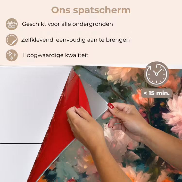 Spatscherm keuken - Dahlia - Bloemen - Patroon — 3