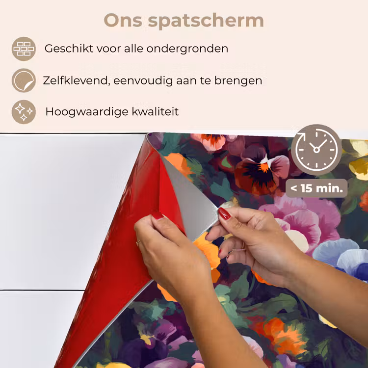Spatscherm keuken - Viooltjes - Kleuren - Bloemblaadjes — 3