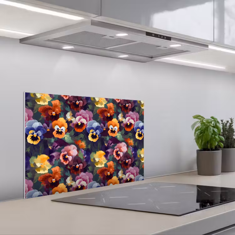 Spatscherm keuken - Viooltjes - Kleuren - Bloemblaadjes — 4