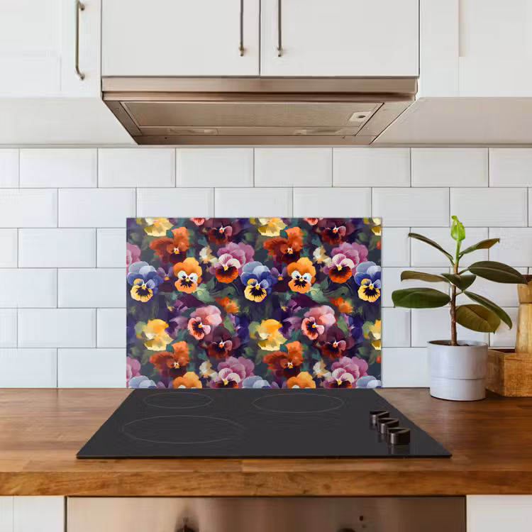 Spatscherm keuken - Viooltjes - Kleuren - Bloemblaadjes — 5