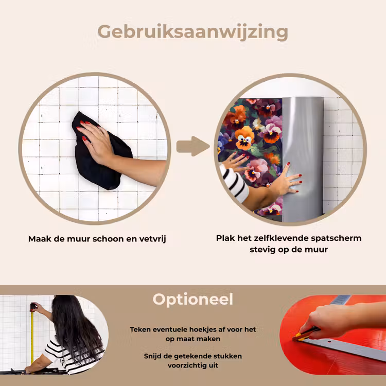 Spatscherm keuken - Viooltjes - Kleuren - Bloemblaadjes — 7