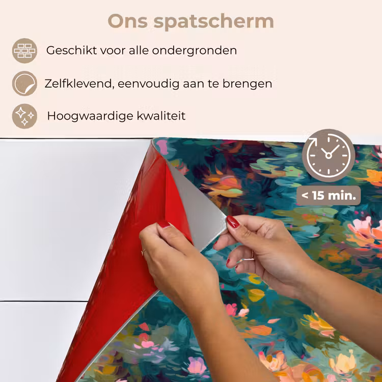 Spatscherm keuken - Waterlelies - Vijver - Water — 3