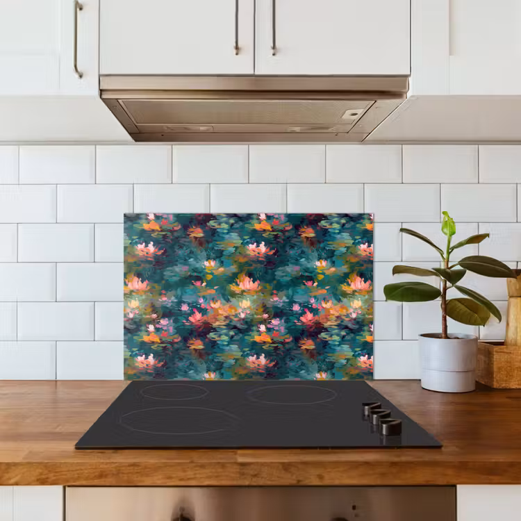 Spatscherm keuken - Waterlelies - Vijver - Water — 5