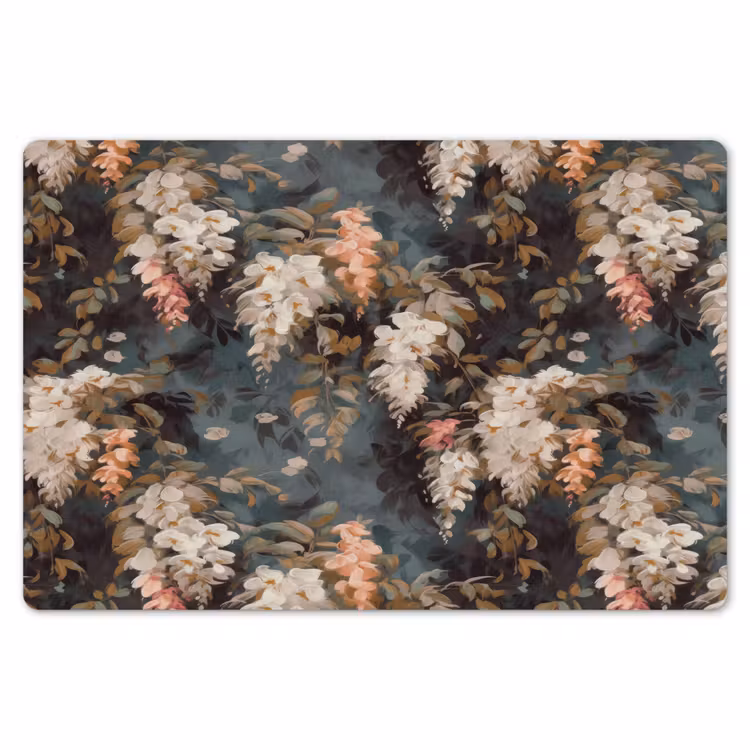 Placemat - 6 stuks - Bloemen - Bladeren - Donker - Patroon — 7