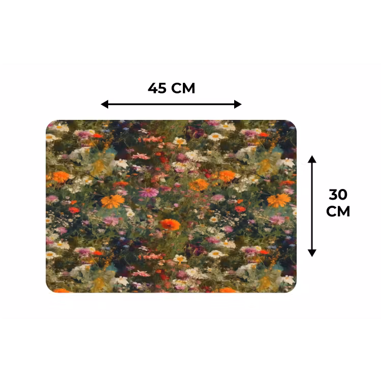 Placemat - 6 stuks - Bloemenveld - Kleuren - Verf — 3