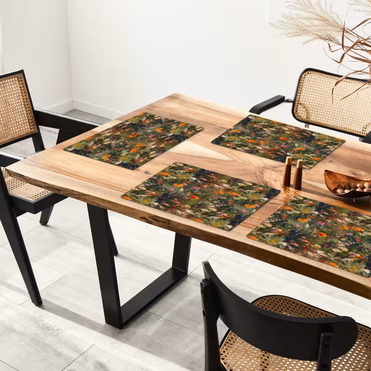 Placemat - 6 stuks - Bloemenveld - Kleuren - Verf — 5