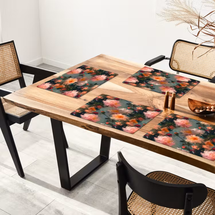 Placemat - 6 stuks - Dahlia - Bloemen - Patroon — 5