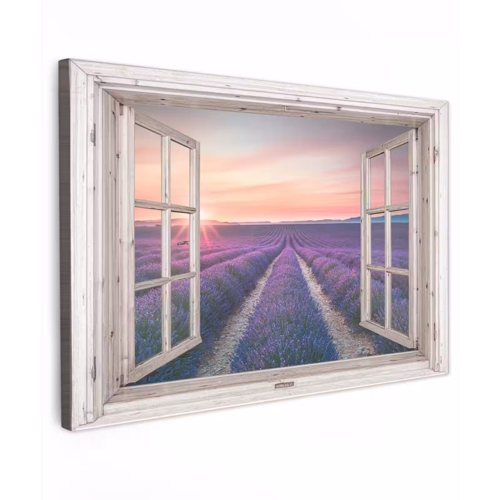 Buiten canvas - Lavendelvelden bij Zonsopgang — 1