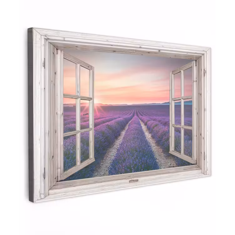 Buiten canvas - Lavendelvelden bij Zonsopgang — 1