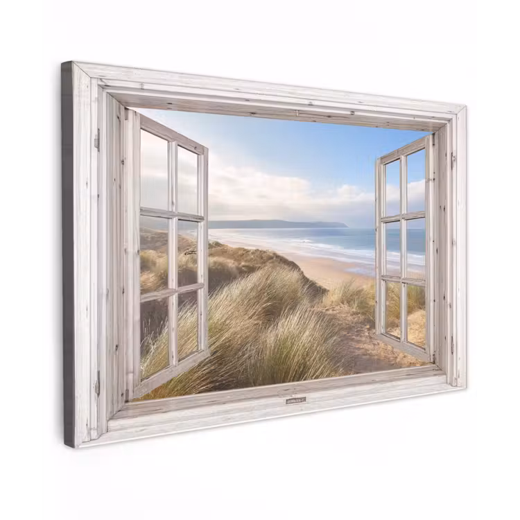 Buiten canvas - Uitzicht op Kustlijn met Duinen — 1