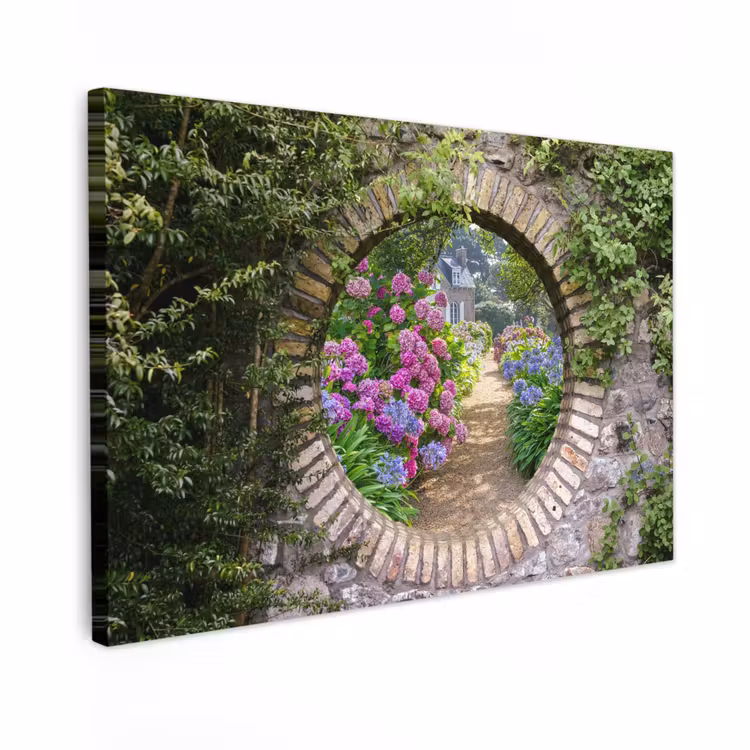 Buiten canvas - Bloemrijke tuinpoort — 1