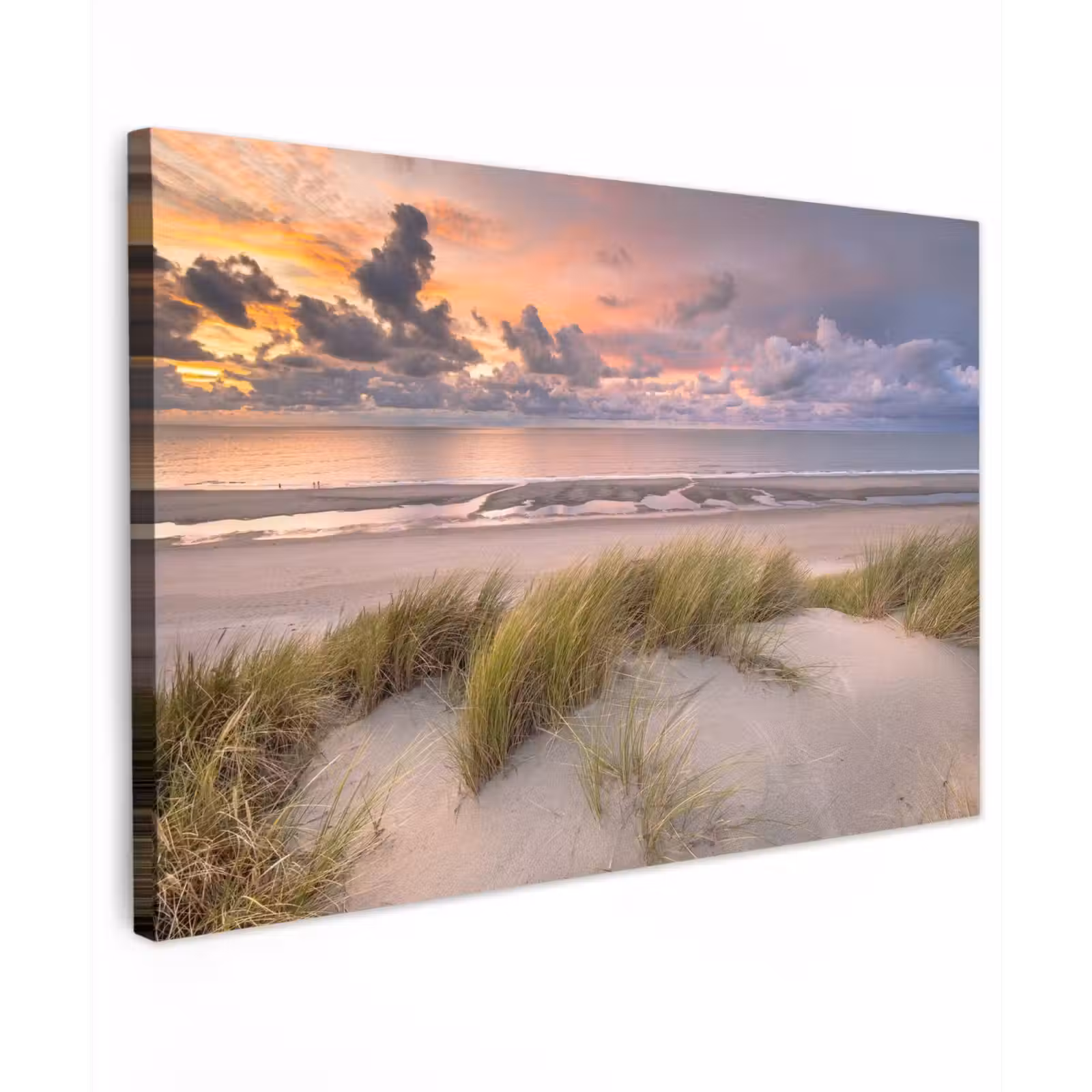Buiten canvas - Kleurrijke Avond aan het Strand — 1