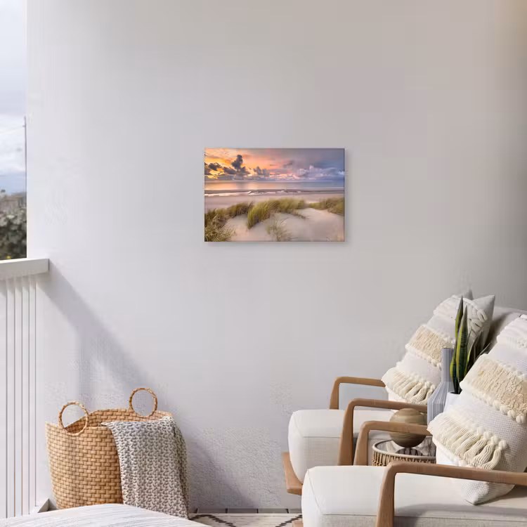 Buiten canvas - Kleurrijke Avond aan het Strand — 4