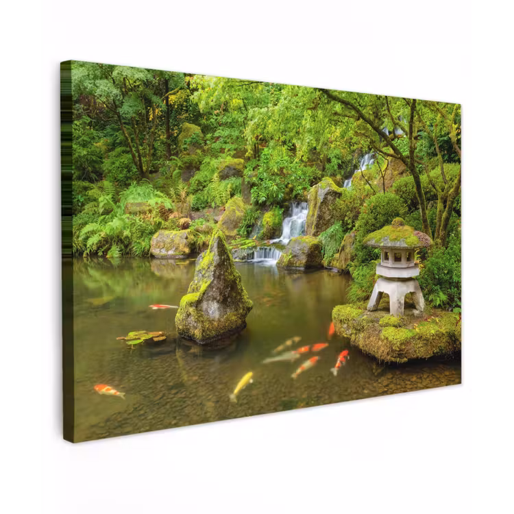 Buiten canvas - Rustige Japanse vijver — 1