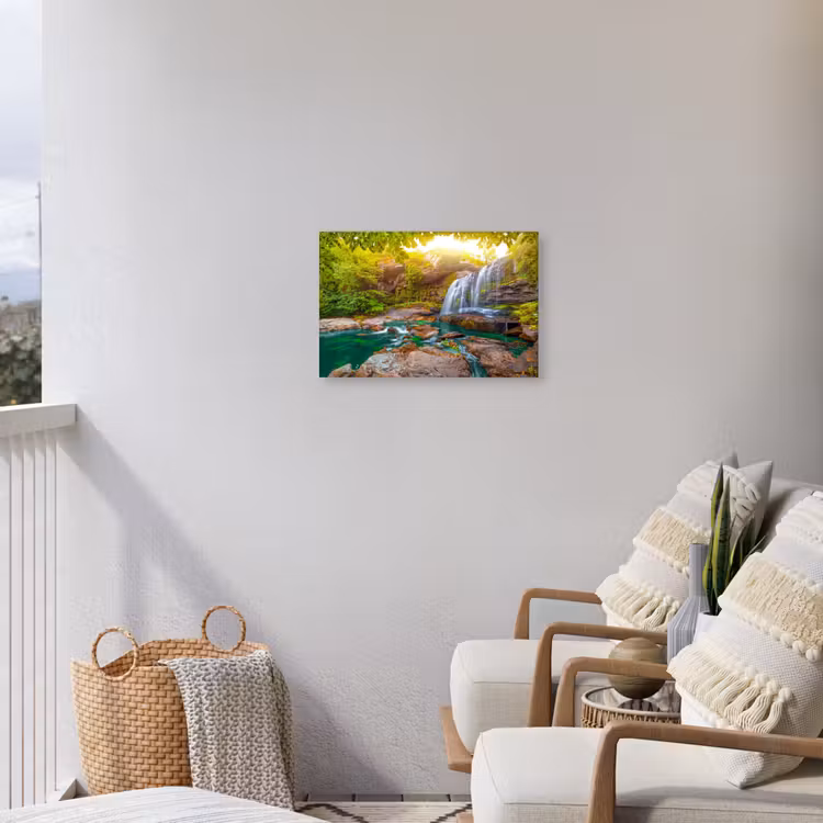 Buiten canvas - Waterval in een weelderig bos — 4
