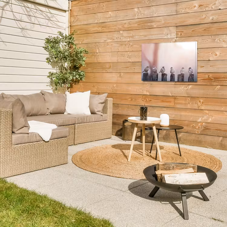 Buiten canvas - Mussen op Houten Palen — 5