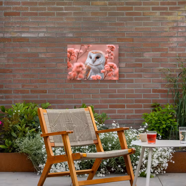 Buiten canvas - Kerkuil te Midden van Bloesems — 2