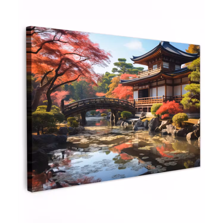 Buiten canvas - Japanse Tuin in de Herfst — 1