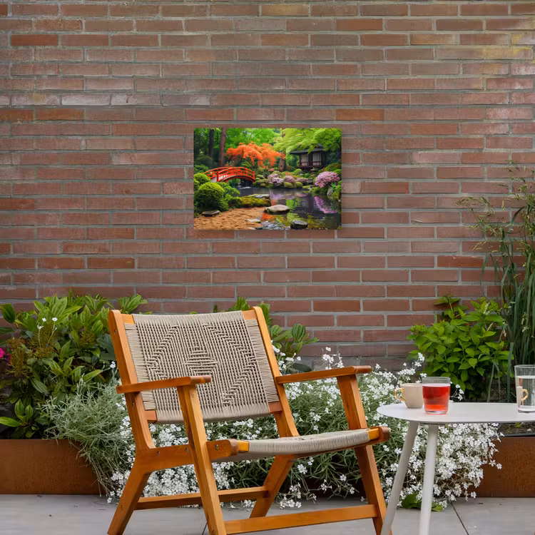 Buiten canvas - Kleurrijke Japanse Tuin — 2
