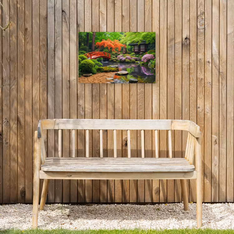 Buiten canvas - Kleurrijke Japanse Tuin — 3