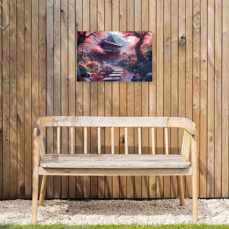 Buiten canvas - Sakura Tempeltuin in Volle Bloei — 3