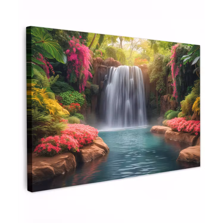 Buiten canvas - Betoverende Waterval in de Tropen — 1