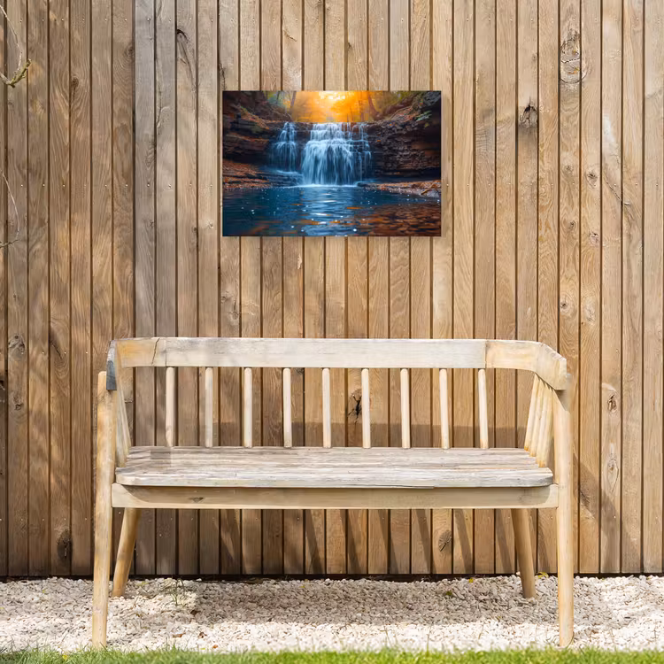 Buiten canvas - Herfstwaterval in het Bos — 3