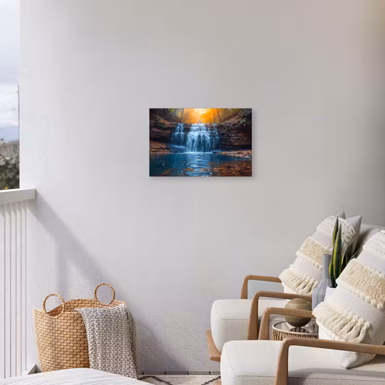 Buiten canvas - Herfstwaterval in het Bos — 4
