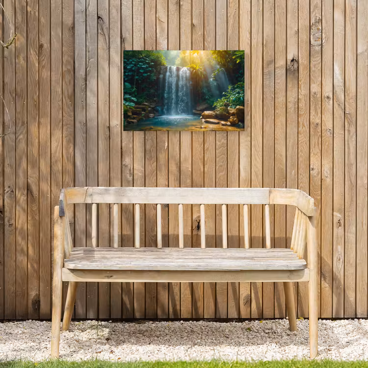 Buiten canvas - Tropische Waterval in Zonlicht — 3