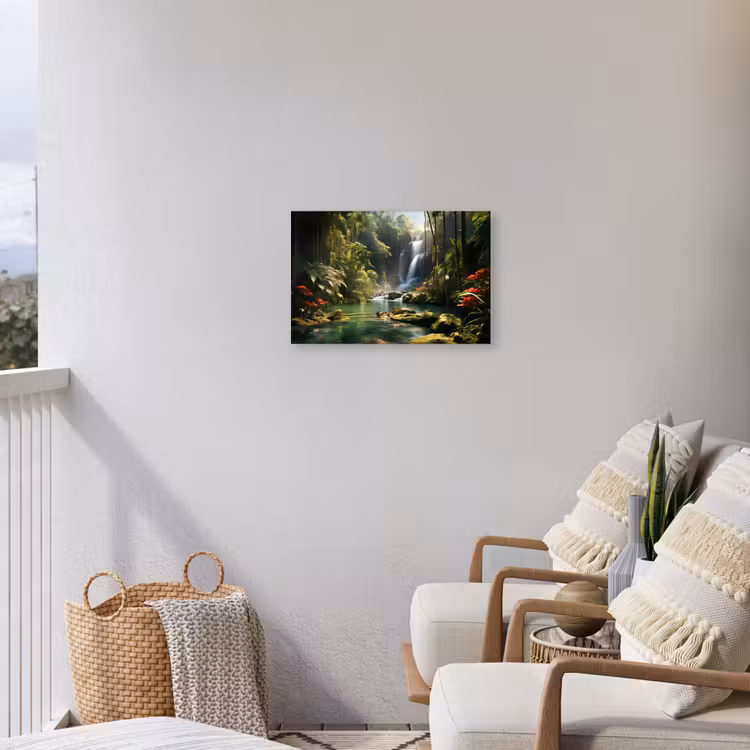 Buiten canvas - Verborgen Waterval in de Tropen — 4