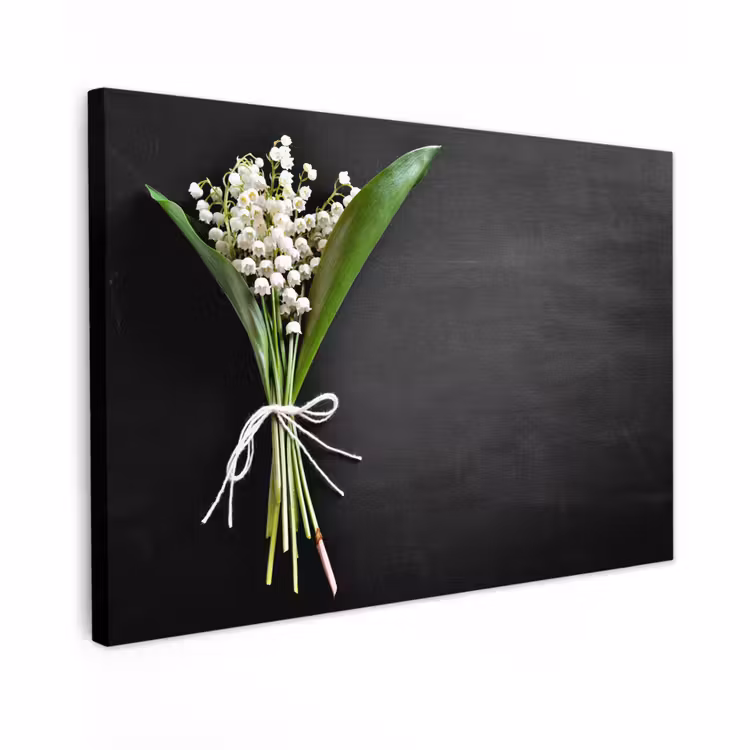 Buiten canvas - Lelietjes van dalen - Bloemen - Strik