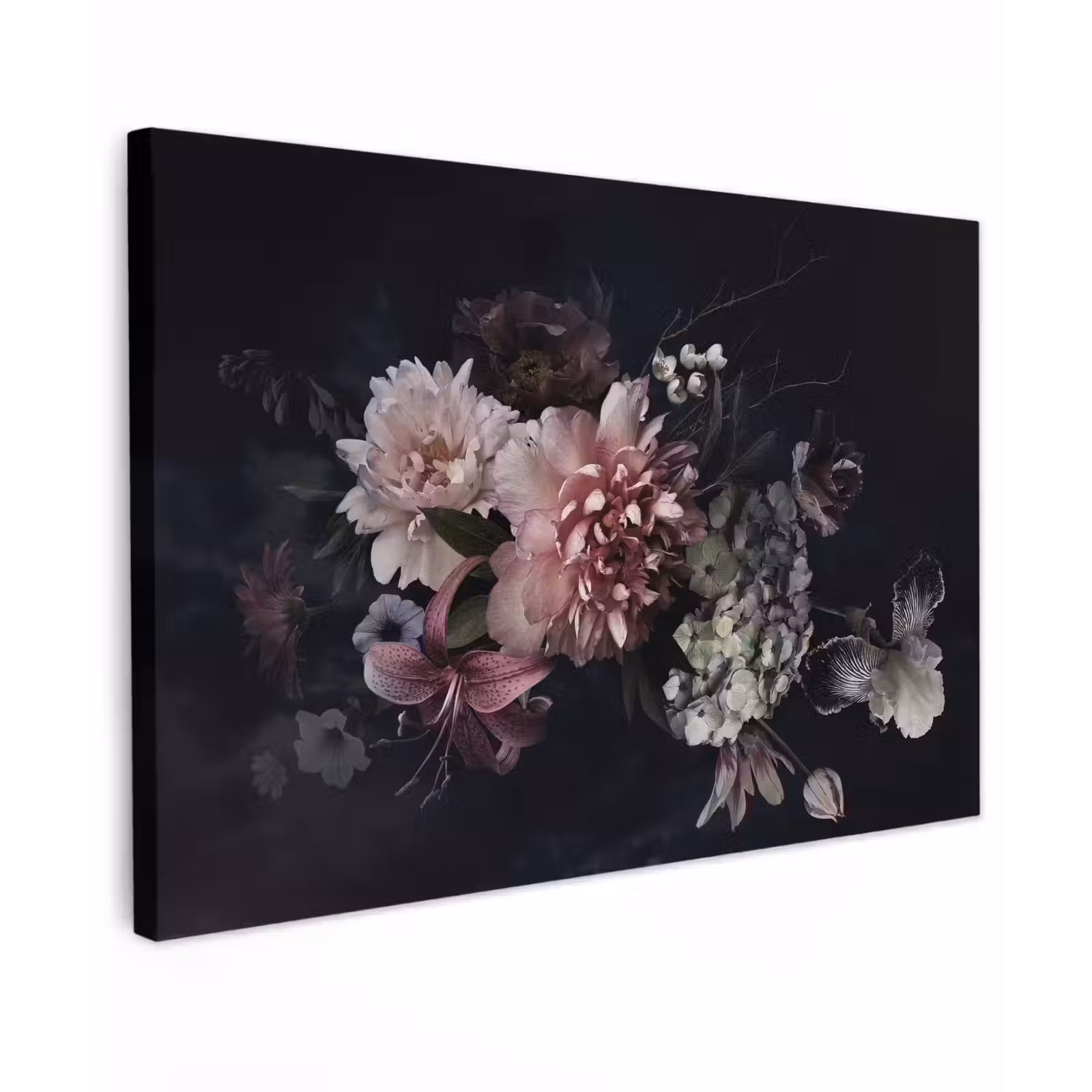 Buiten canvas - Bloemen - Vintage - Pastel - Roze - Wit — 1