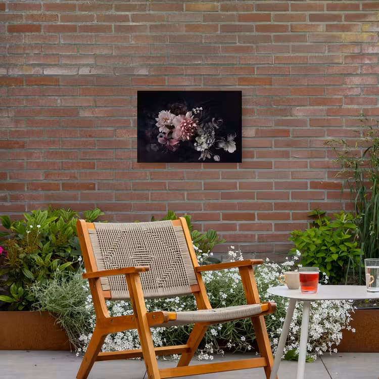 Buiten canvas - Bloemen - Vintage - Pastel - Roze - Wit — 2