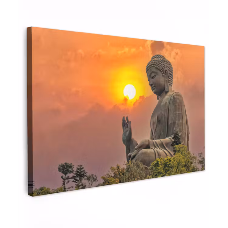 Buiten canvas - Grote Boeddha bij zonsondergang — 1