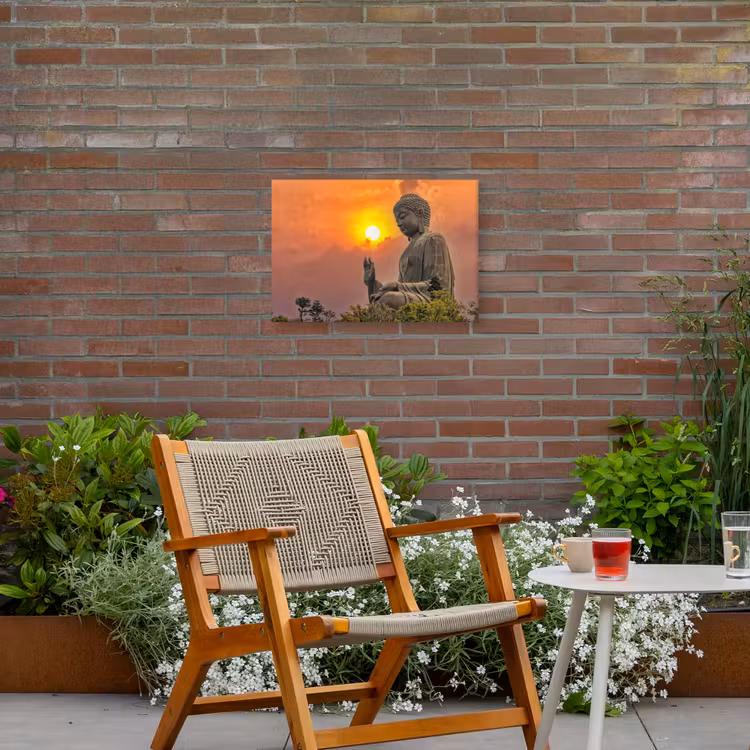 Buiten canvas - Grote Boeddha bij zonsondergang — 2