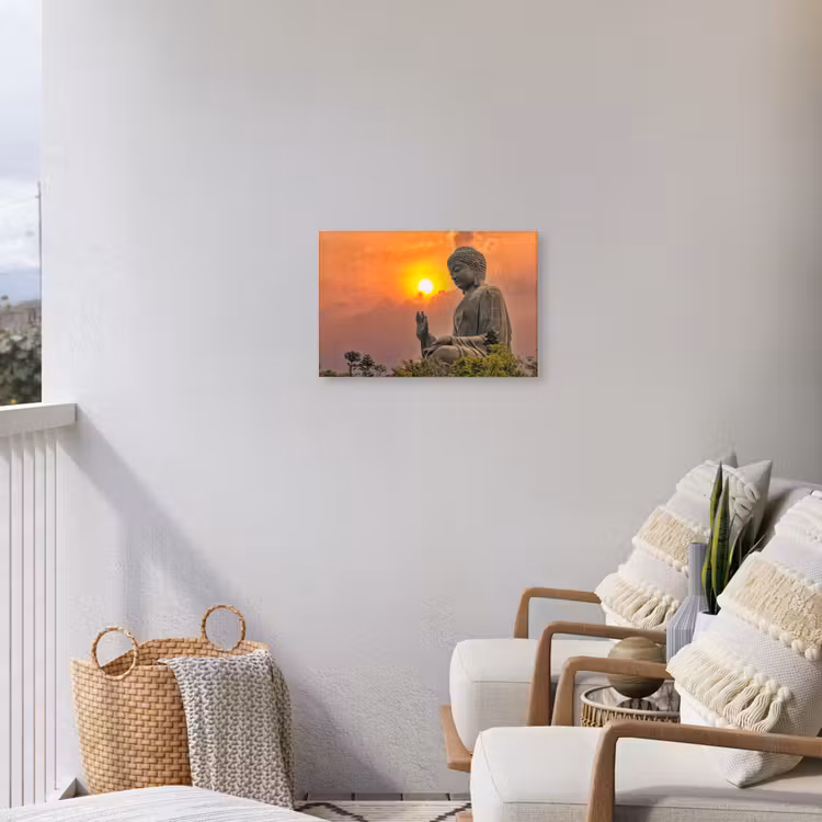 Buiten canvas - Grote Boeddha bij zonsondergang — 4