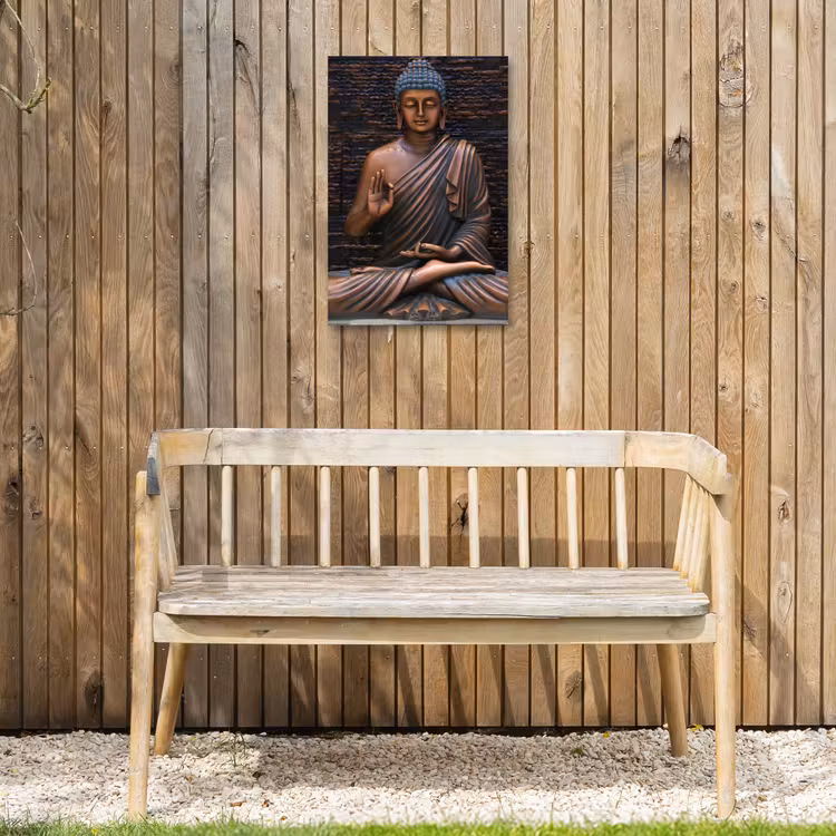 Buiten canvas - Rustgevende Boeddha in meditatie — 3