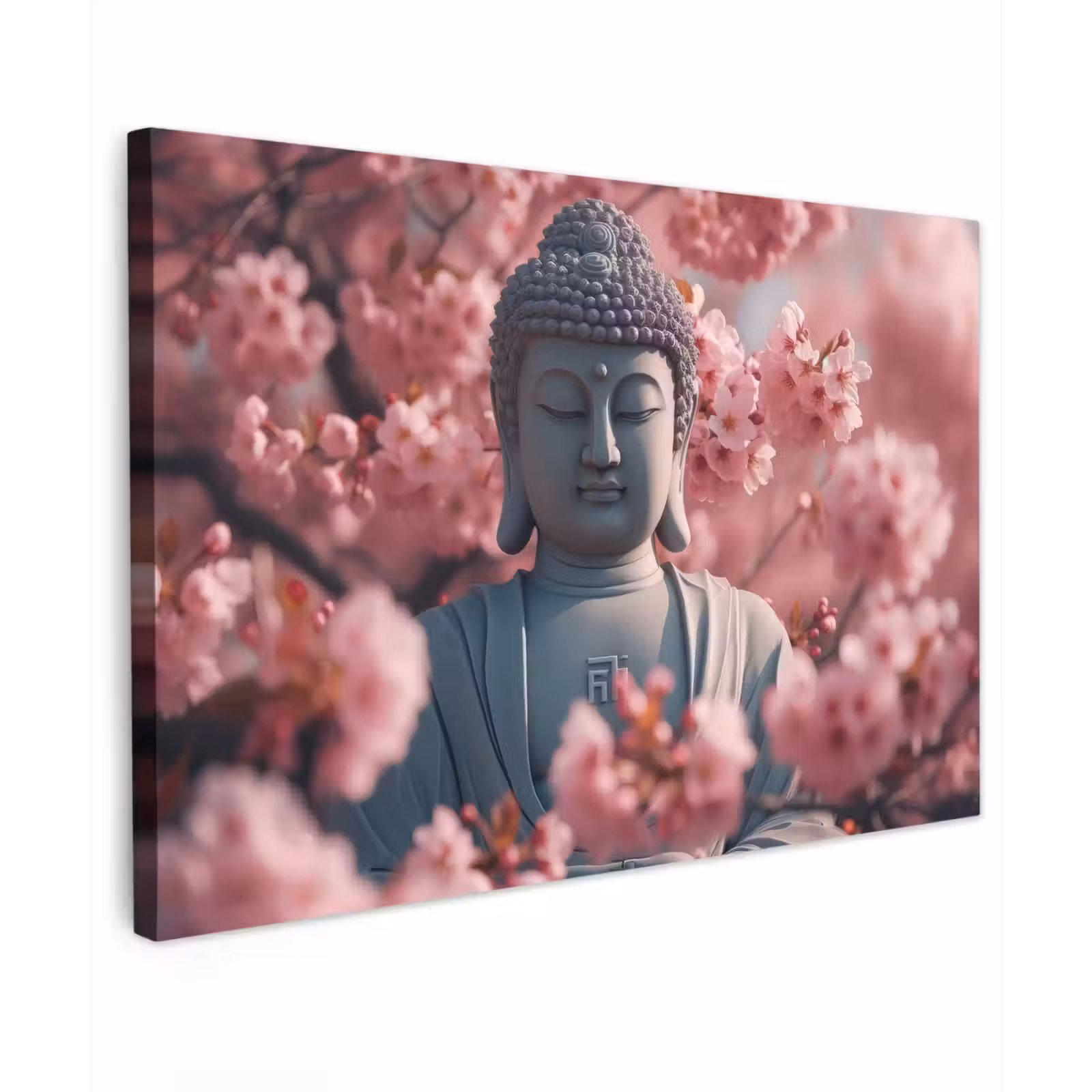 Buiten canvas - Boeddha tussen de kersenbloesems — 1