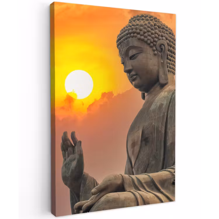 Buiten canvas - Boeddha bij zonsondergang — 1