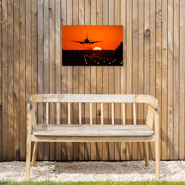 Buiten canvas - Zonsondergang - Vliegtuig - Oranje - Zon — 3